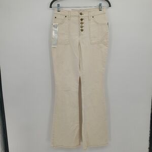♡ Tinseltown Cream Button Fly Flare Leg Jeans Size 1 NWT